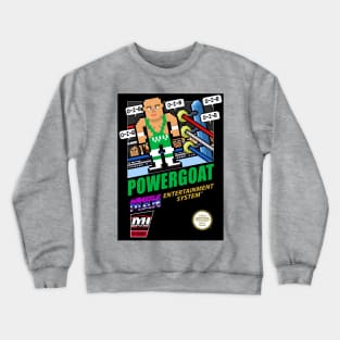 Wrassleman 8-Bit Retro Gaming Pro Wrestling: Power Goat! Crewneck Sweatshirt